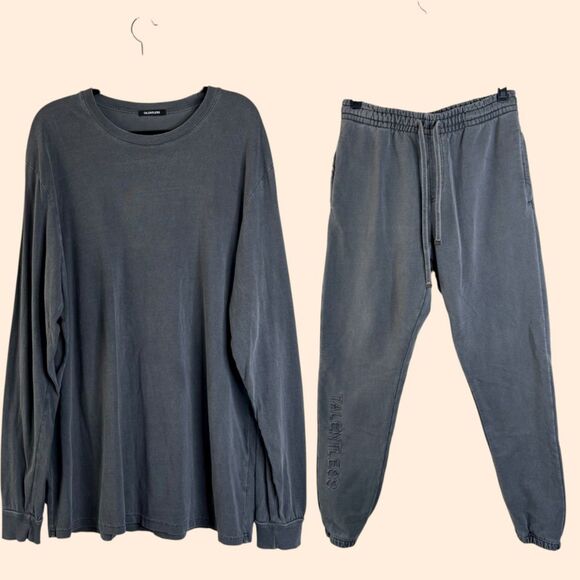 Talentless Grey Heavyweight Sweatpants Set - Picture 1 of 12